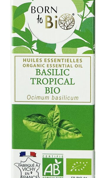 Aceite esencial de albahaca orgánica (Ocimum basilicum) Born to Bio 10 ml