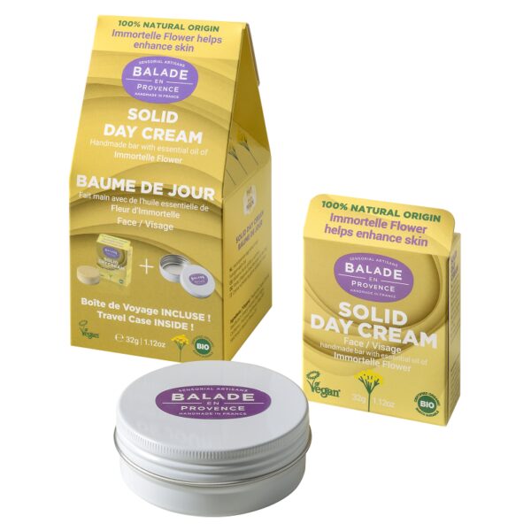 Pack Crema de día sólida 32gr. + lata de aluminio viajera Balade en Provence
