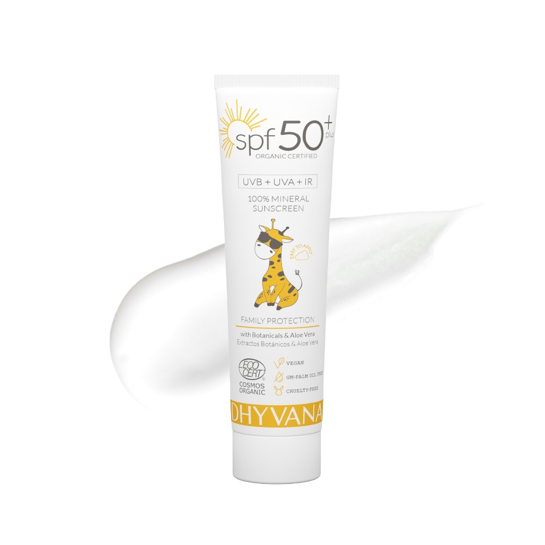 SPF50-Plus fotoprotección mineral infantil piel atópica Dhyvana