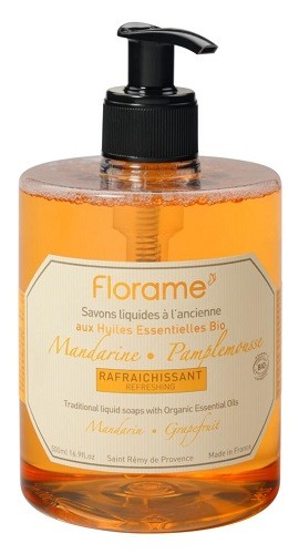 Jabón de manos líquido refrescante de Mandarina y Pomelo Florame