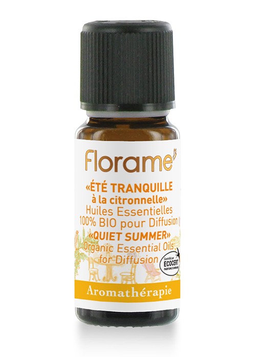 Composición BIO de aceites esenciales Antimosquitos verano tranquilo con citronella Florame