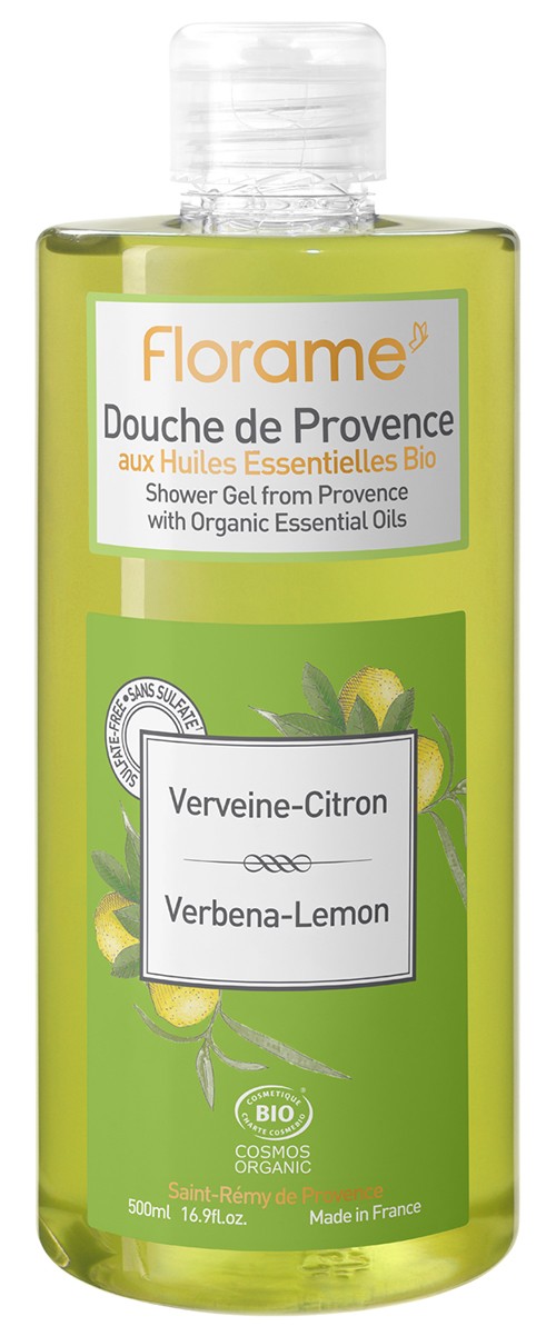 Gel de ducha provenzal de verbena-limón Florame 500 ml.