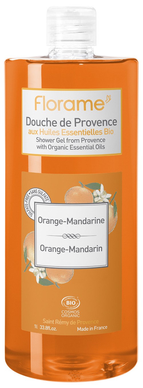 Gel de ducha provenzal de naranja-mandarina 1 litro Florame