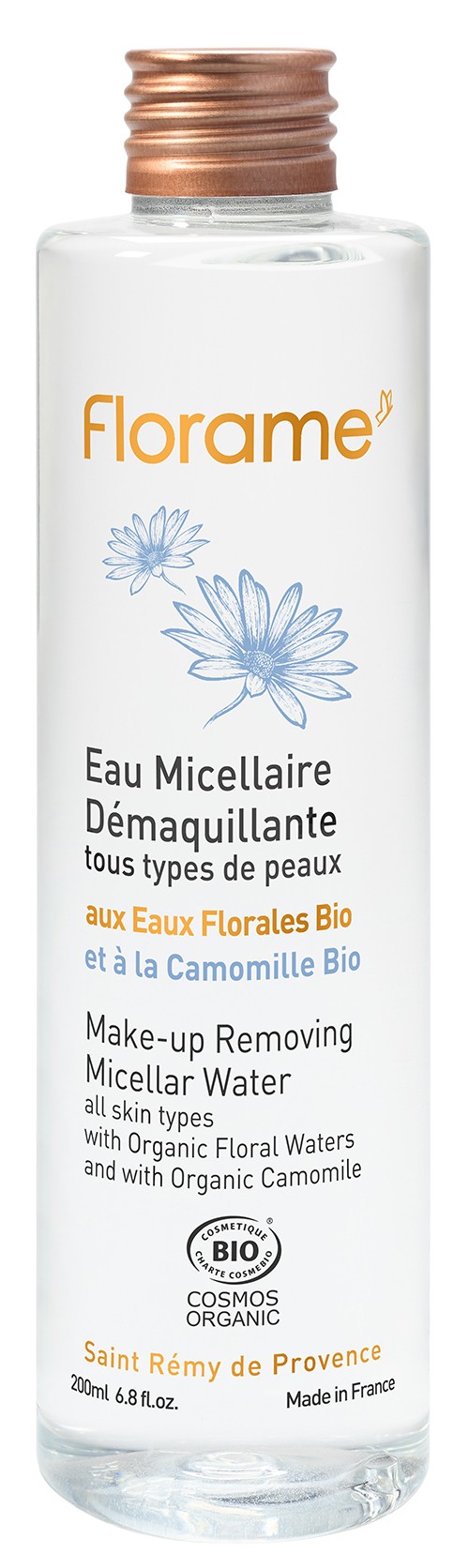 Agua micelar desmaquillante rostro y ojos 200 ml Florame
